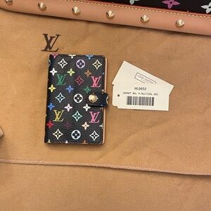 Authentic Louis Vuitton Carnet Multicolor Monogram Black/Noir CardHolder/AddrBk